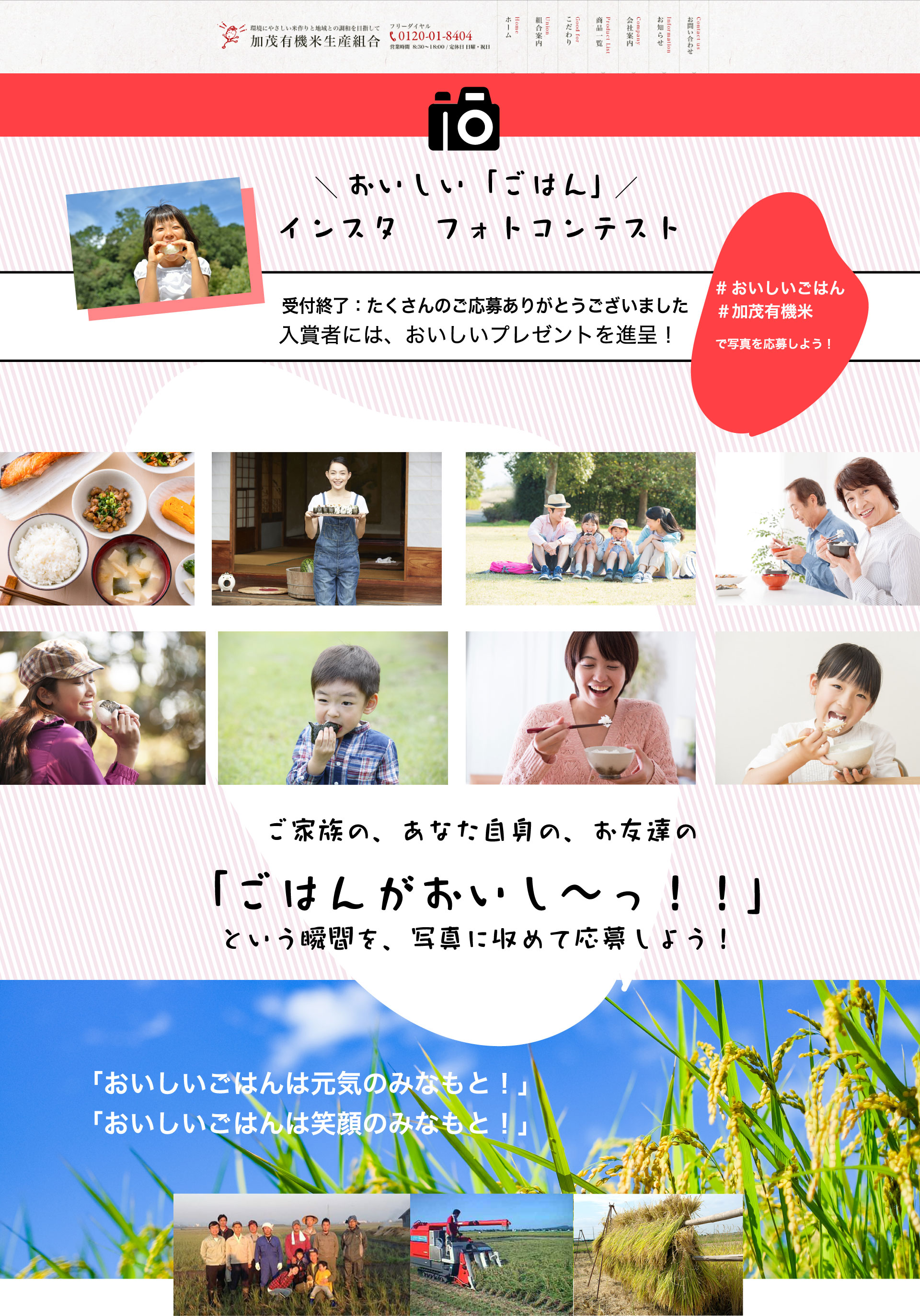 ごはんがおいしい、そんな幸せな瞬間を、ぜひインスタグラムに投稿してくださいね